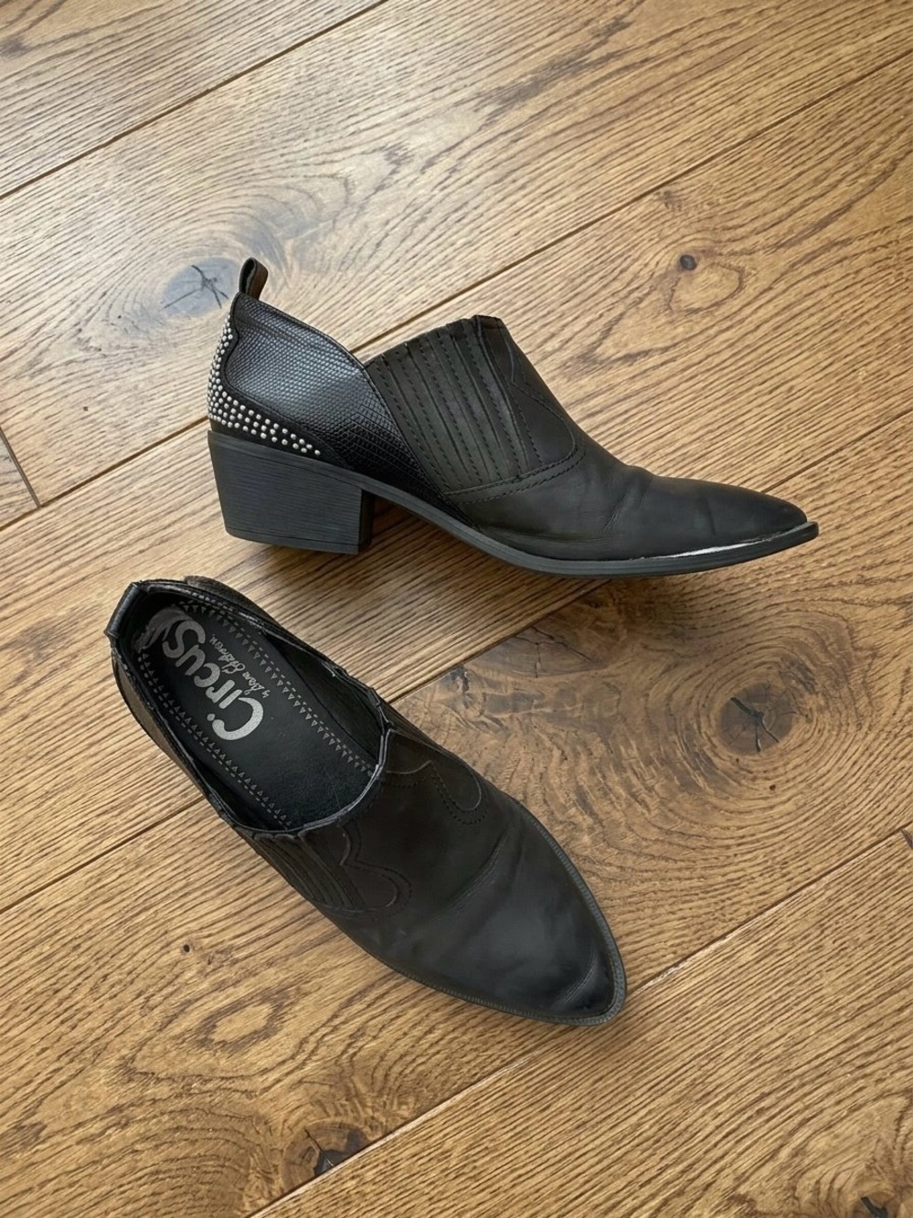 Circus by Sam Edelman Black Studded Ankle Booties